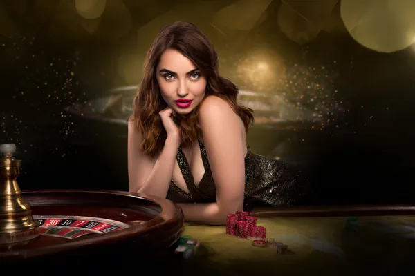 A glamorous woman holding casino chips in a neon-lit environment, representing the premium online casino atmosphere of 2G778.